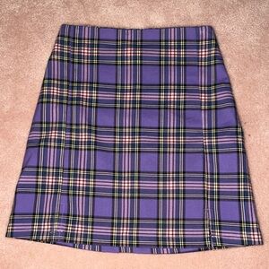 Brandy Melville John Galt Purple Plaid Cara Skirt